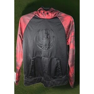 AND1 Mens Small Hoodie Pullover Sweatshirt Fleece Lining Kangaroo Pocket Stretch